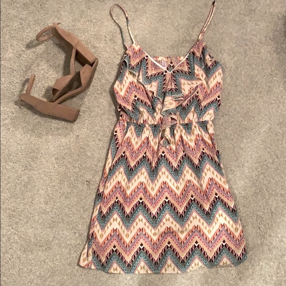 Aztec print sleeveless dress